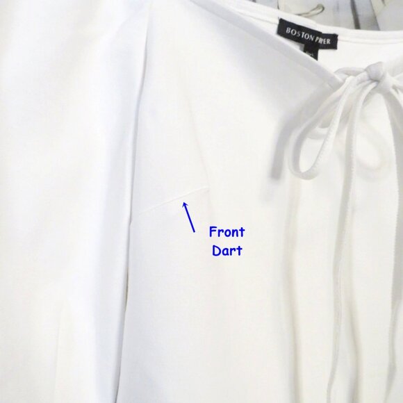 NWOT Boston Proper White Puff Sleeve Ponte Square Neck Knit Top Size Large - Picture 6 of 7